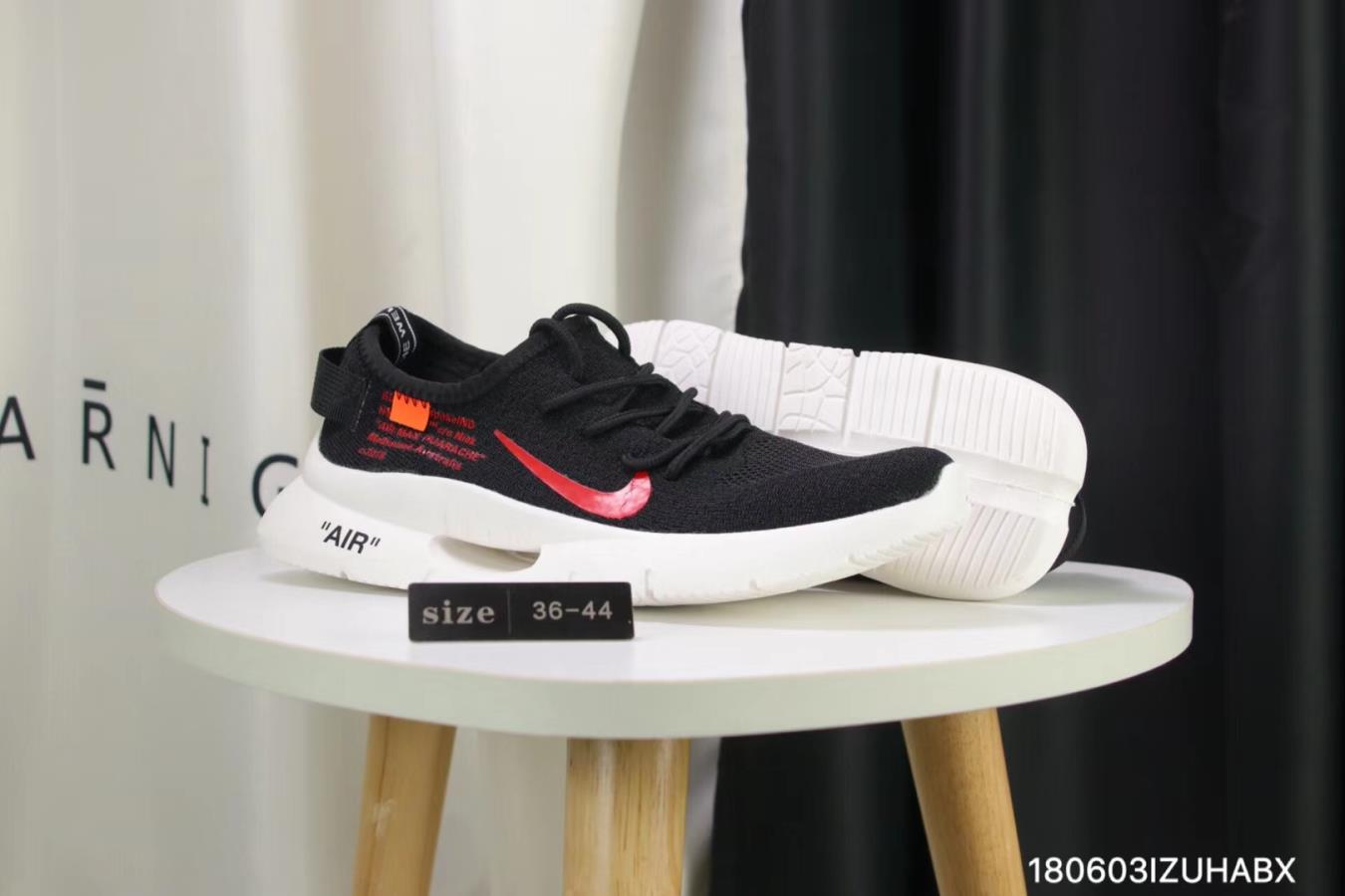 Women Off-white the Nike Air Max 87 OG Flyknit Black Red White Shoes